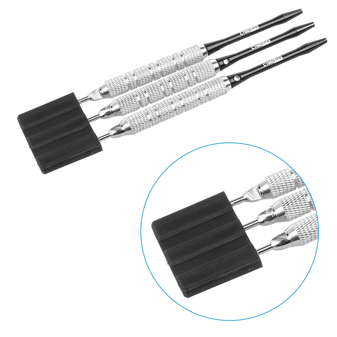 Cyeelife 10 stücke dart insert platte stichschutzkleidung dart werkzeug zubehör schwarz stahl nadel einsatz kunststoff platte – Detail 3
