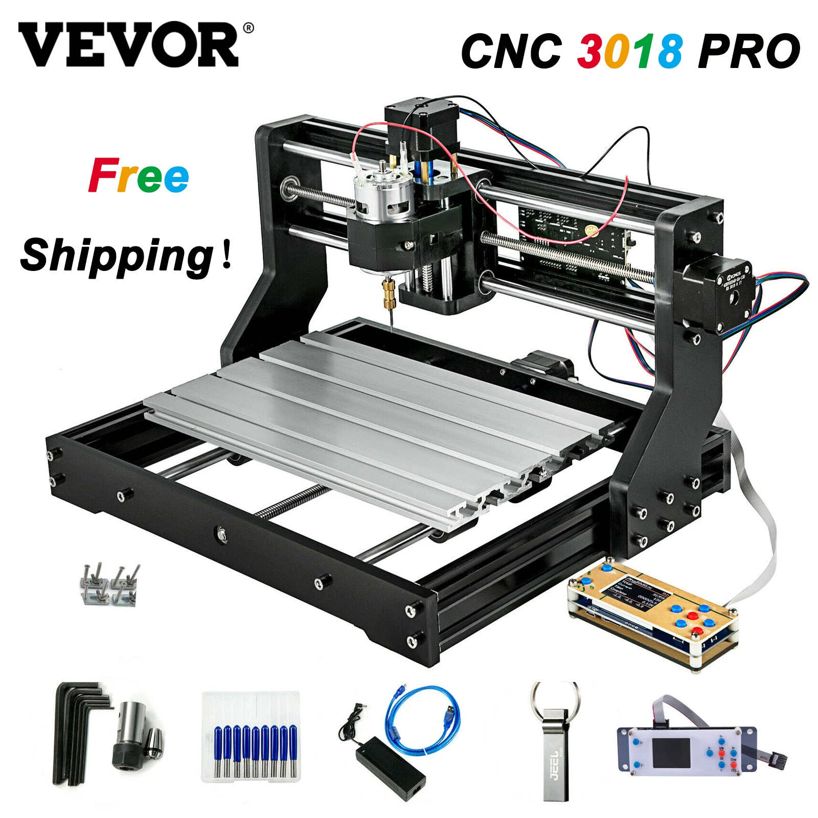 Гравировальный станок VEVOR Cnc 3018 Pro с автономным управлением гравировальный GRBL