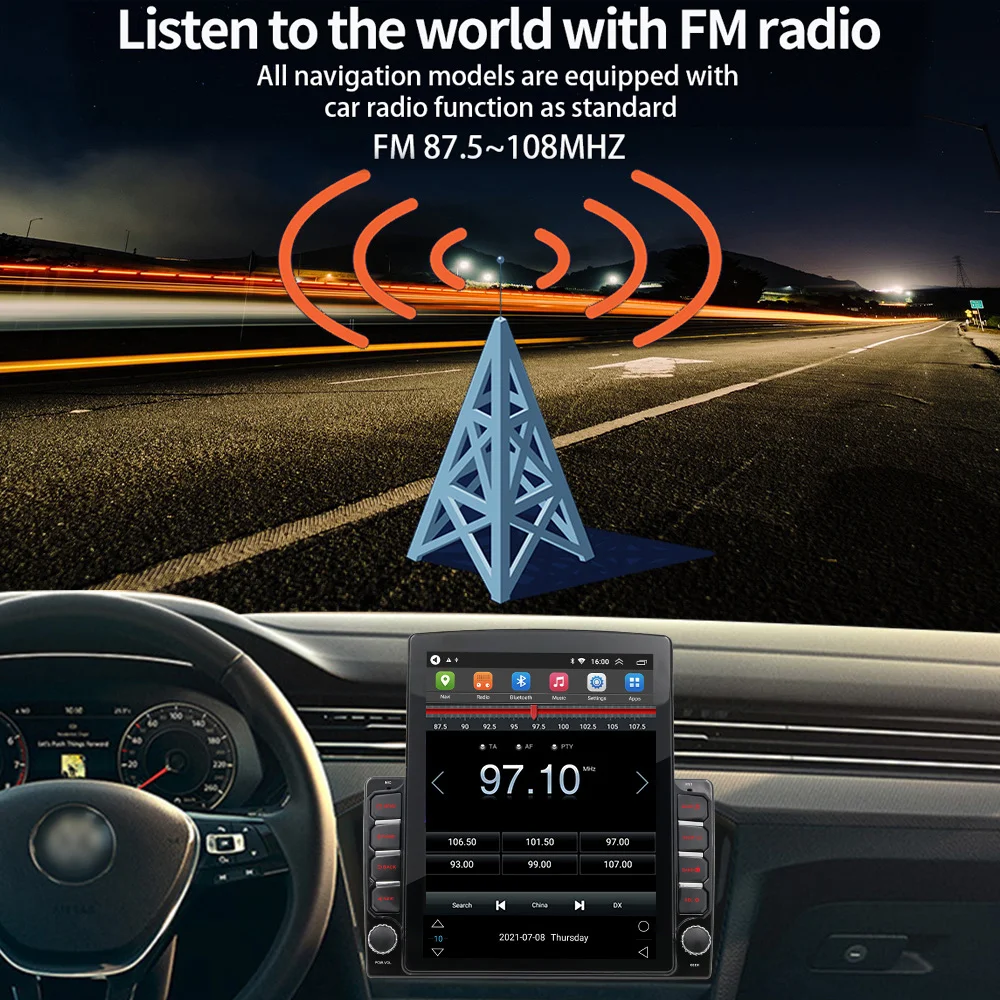 Автомобильный GPS-радиоприемник Android 10 1 2 DIN 9 7 дюймовый мультимедийный плеер