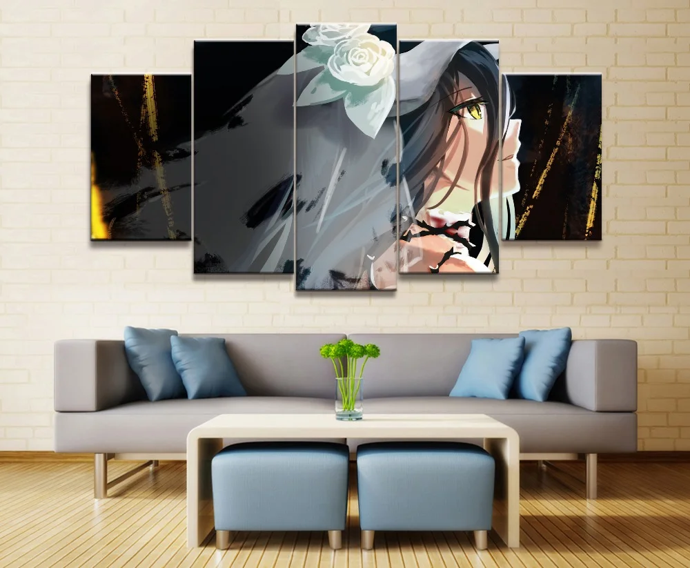 Японская анимация 5 шт. плакат с персонажами альбедо HD печать модульный