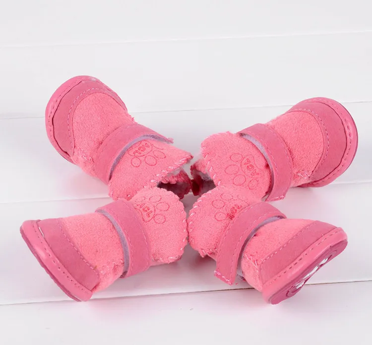 Милая обувь из шкуры ягненка Зимняя Теплая Обувь для собак ботинки зимние