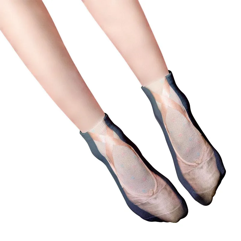 Cute Foot Printed 3D Socks For Women Kawaii Low Ankle Femme Girls Cotton Socks Casual Funny Creative Socks Happy Calcetines Sox