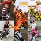 Брюки-карго женские камуфляжные с завышенной талией, брюки в стиле хип-хоп, армейские боевые длинные капри в стиле милитари