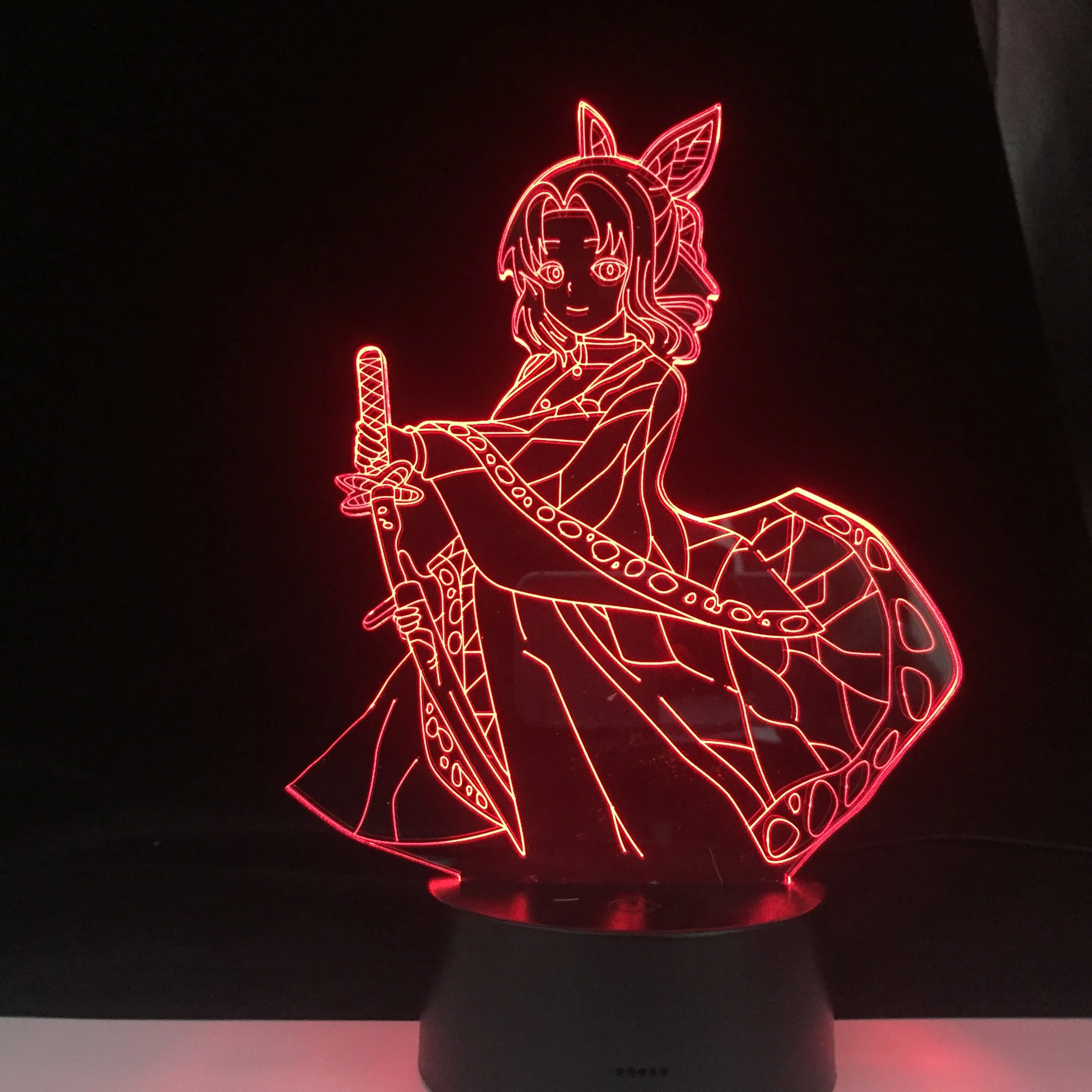 SHINOBU Кочо 3D светодиодный аниме лампа демон убийца KIMETSU без YAIBA Цвета