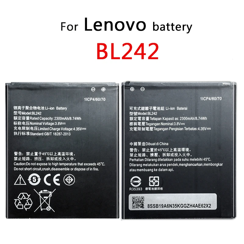 Аккумулятор BL242 для Lenovo A6000 A6010 Plus K3 k30 Lemeng K30 T W 2300 мАч BL 242 батарея k30|Аккумуляторы