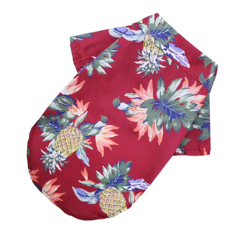 

Pineapple Coconut Shirt Small Medium Dog Clothes T-Shirt Hawaiian Floral Beach for Puppy Coat Costume Pet Cat Outfits