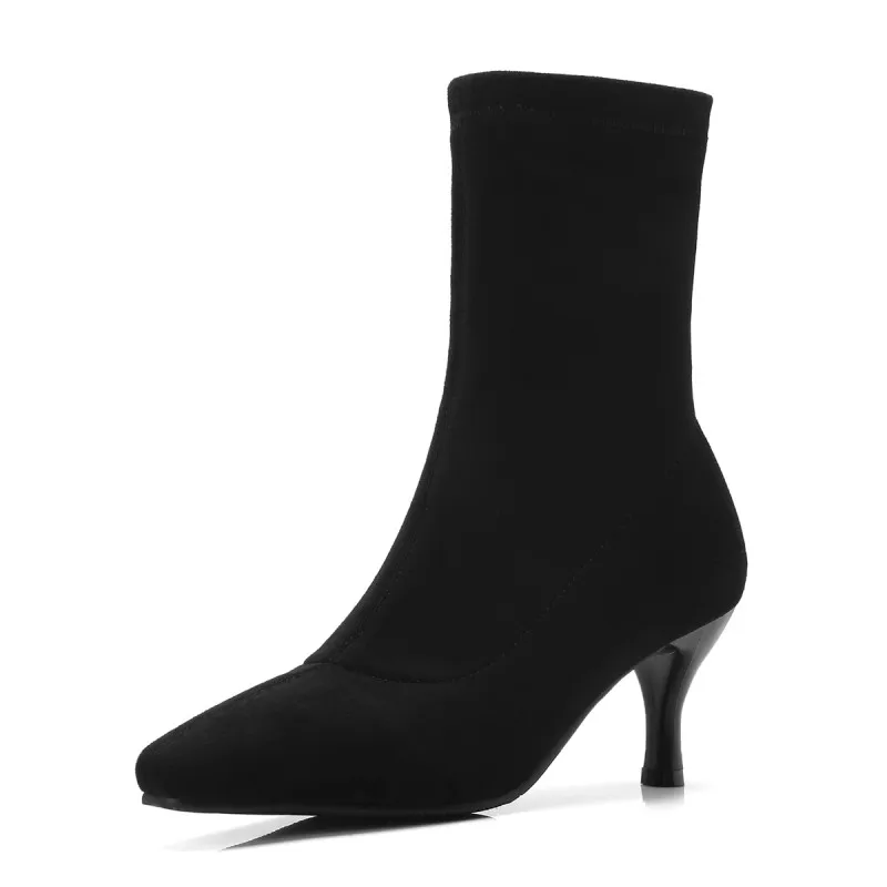 Женские ботинки с острым носком однотонные из стекла большие размеры 9 10 11