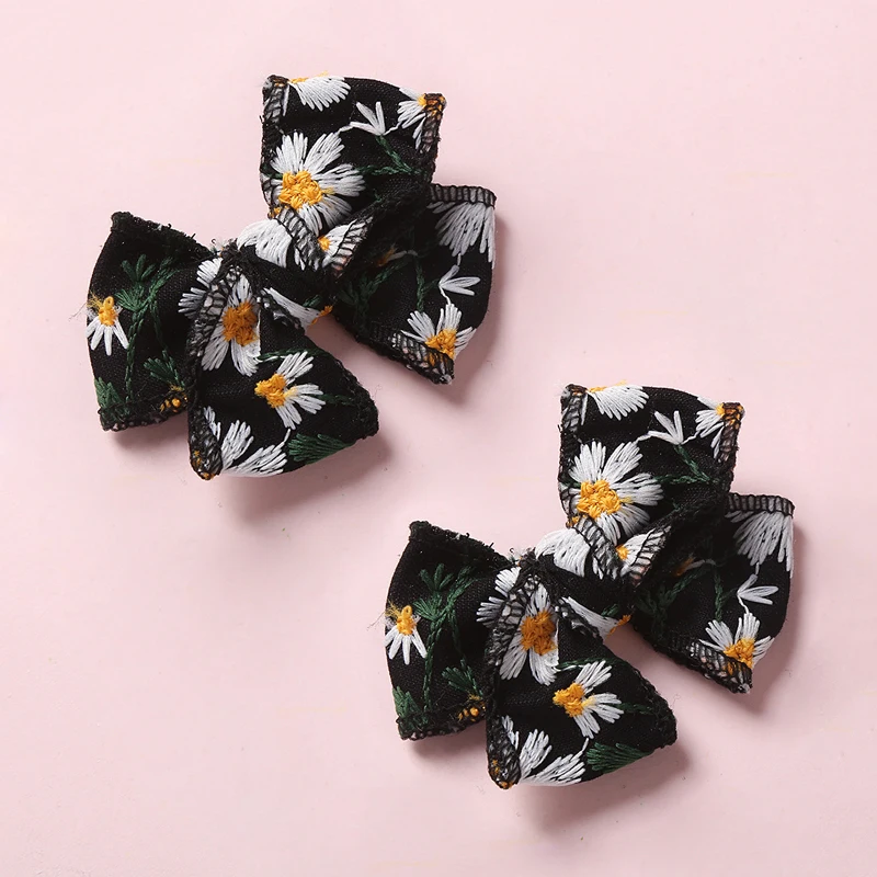 2 шт. детские заколки для волос из хлопка и льна | Мать ребенок