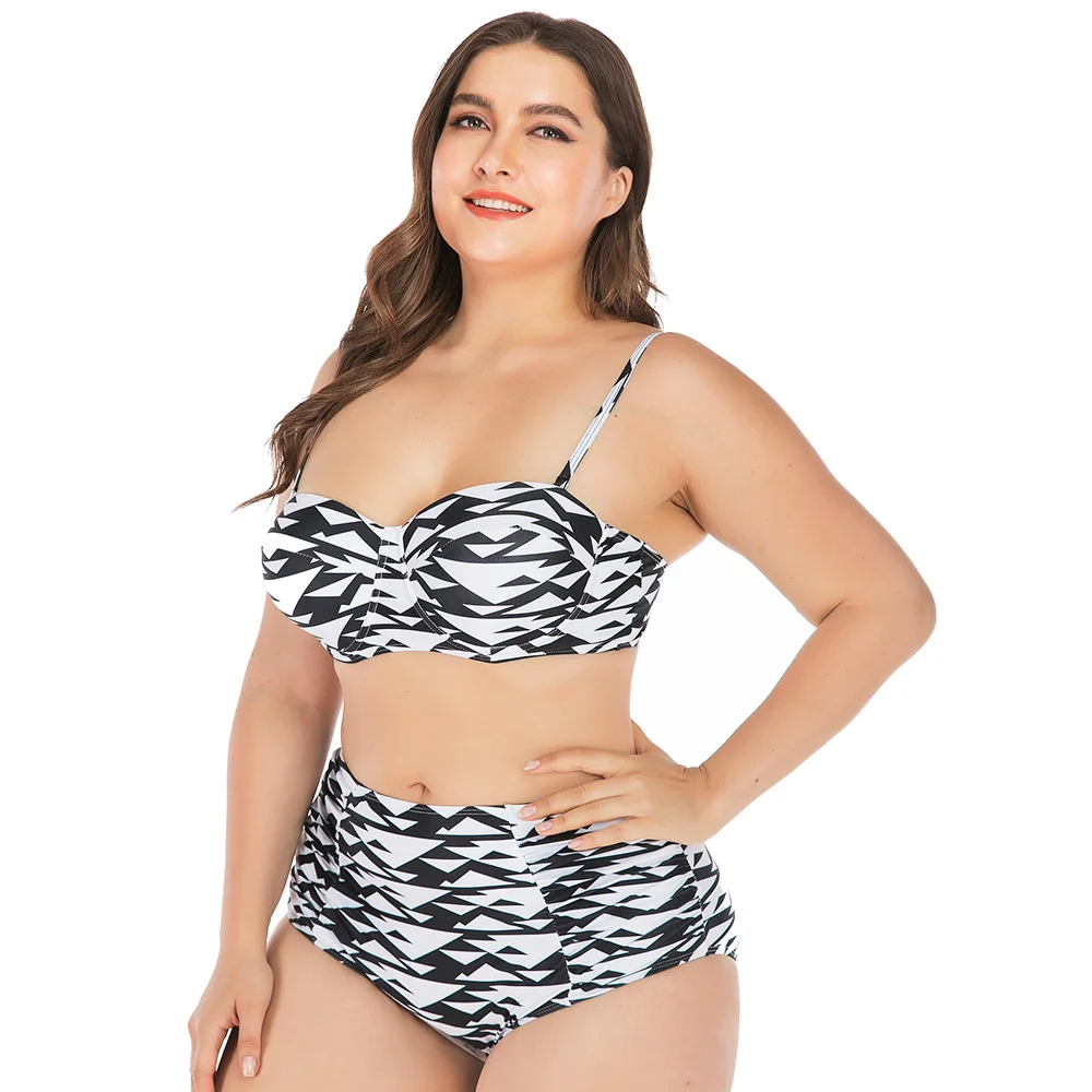 Новый комплект бикини с оборками купальный костюм для женщин высокая талия