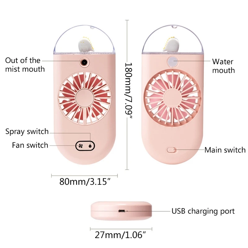 

Mini portable Fan, Personal Cooling Fan with USB Rechargeable Battery Table Fan for Kids Women Girls for Travel Office