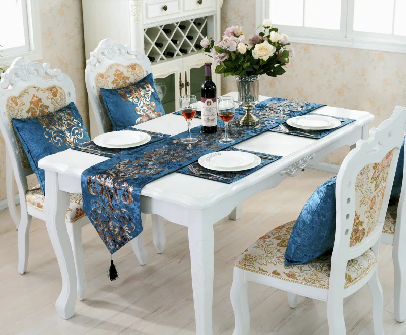 

Luxury Table Runner for Tea Table for Wedding Party Room Bed Runners Classical Western Kitchen Outdoor Table Decoration