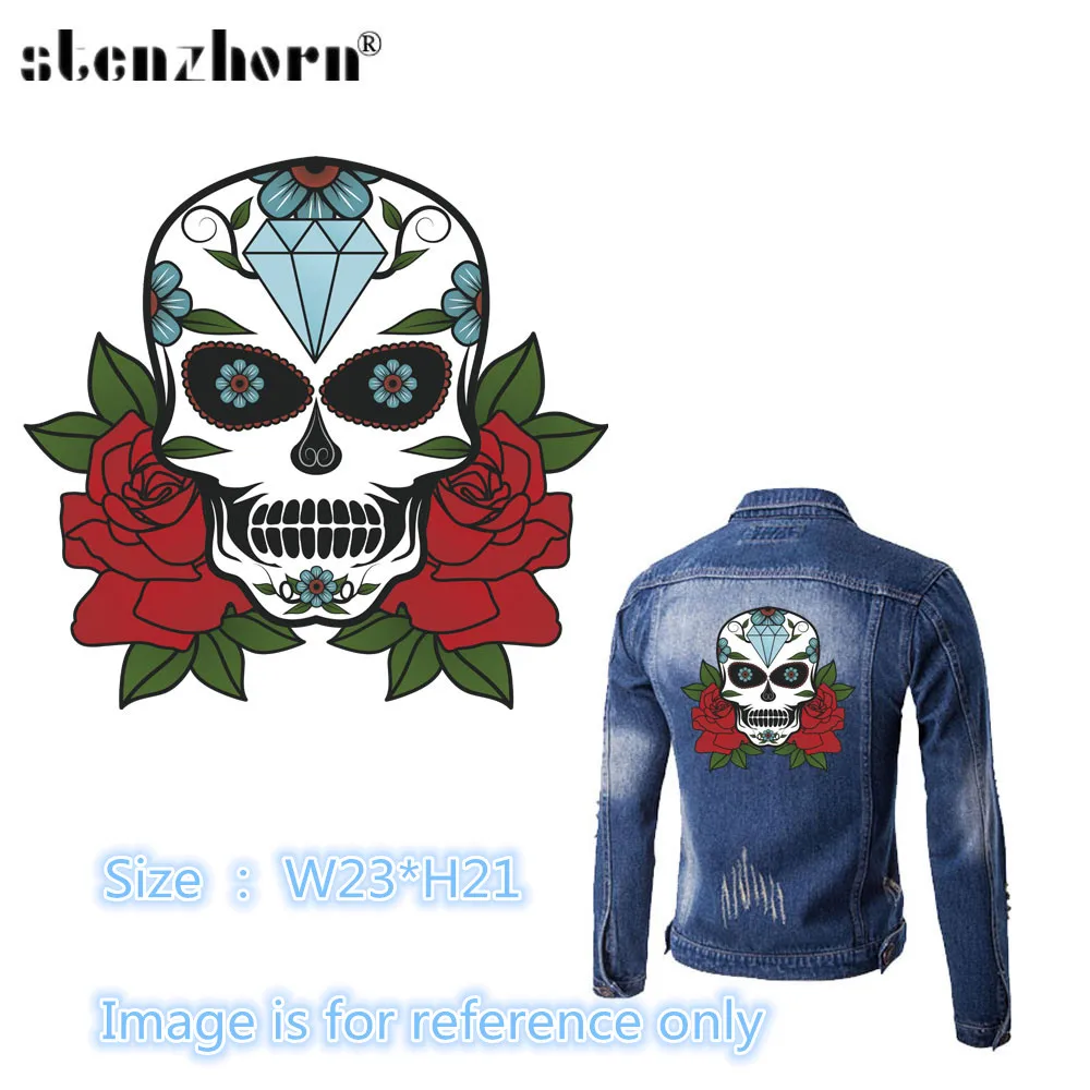 Череп искусственная нашивка футболка сделай сам толстовки и джинсовые куртки