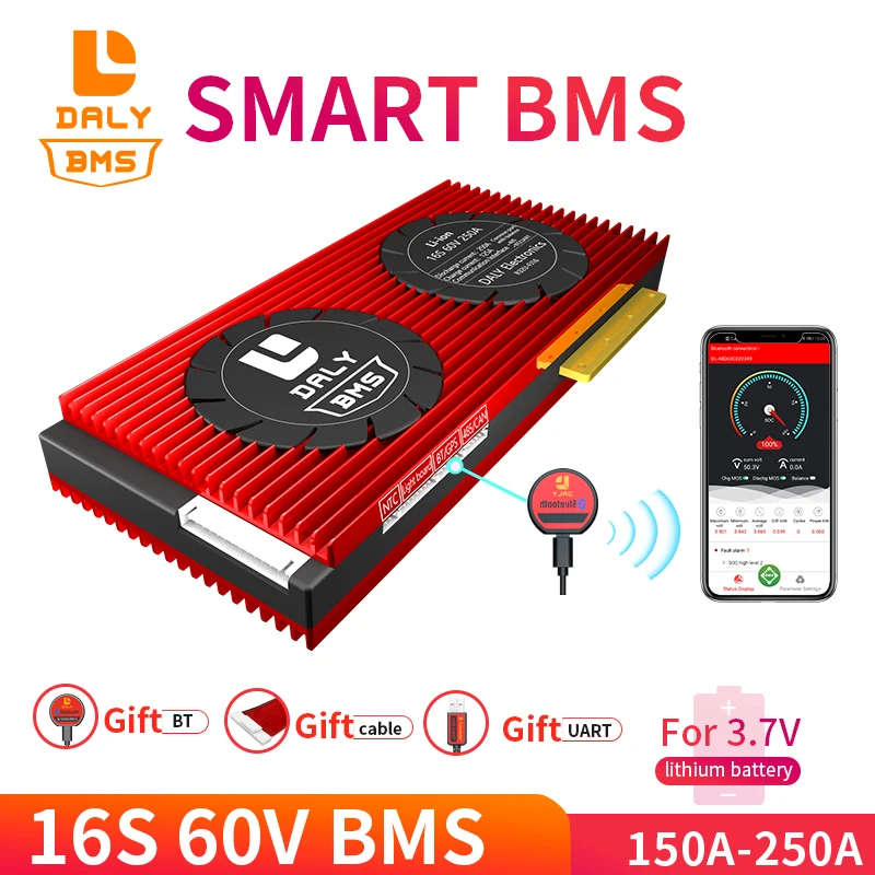 Защитная плата для аккумулятора Li ion 3 7 в BMS 16S 60 18650 Ач Бесплатная Bluetooth с функцией