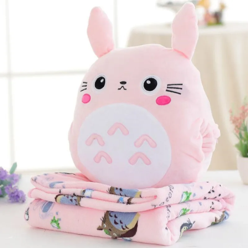 Тоторо Япония плюшевая подушка с мягким фланелевым одеялом фаршированная ручная