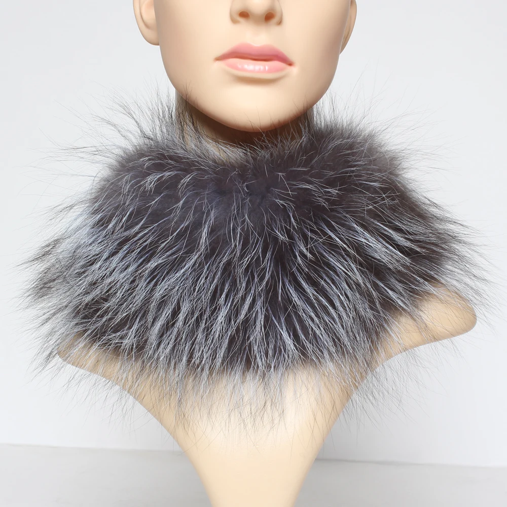 Женский эластичный шарф кольцо зимний из натурального Лисьего меха 100%