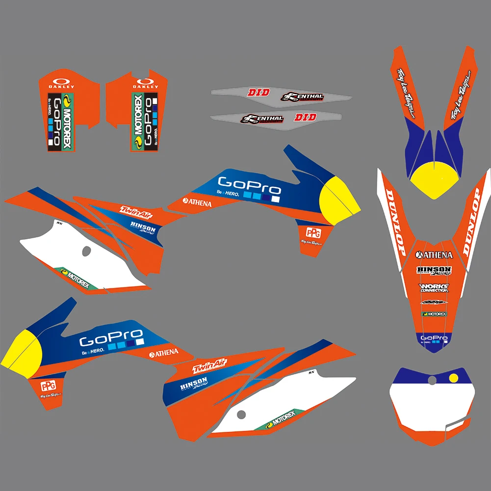 

For KTM SX SXF SX-F XC XCF XC-F 125 150 250 350 450 Motocross Team Background Decal 2013 2014 2015 Sticker Graphic Kit DECO