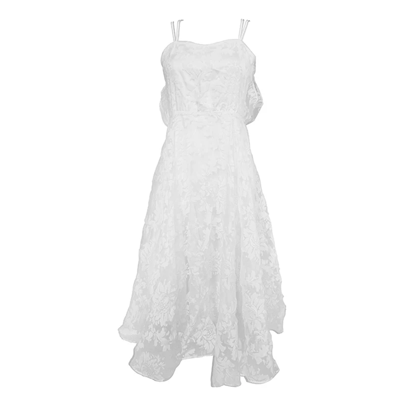 Женское пляжное платье Белое Облегающее Платье с открытой спиной и цветочным