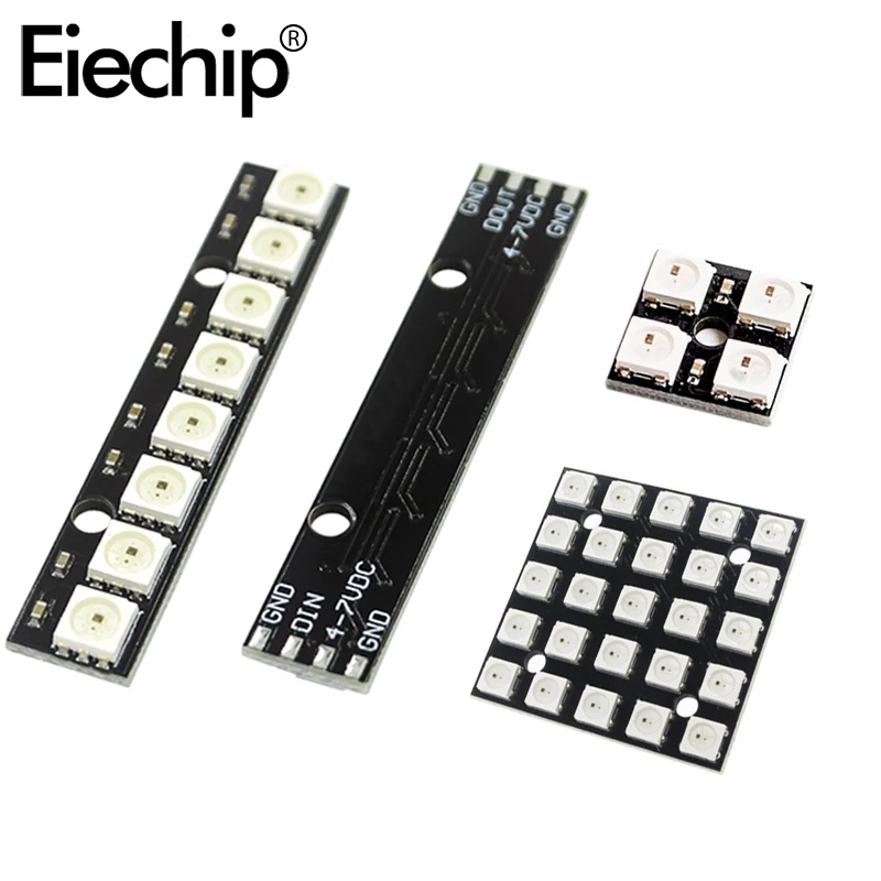 

WS2812 LED Lamp Panel Module 5050 RGB 4bit 6bit 8bit 25bit ,square LED Development Board display for Arduino DIY Electronics