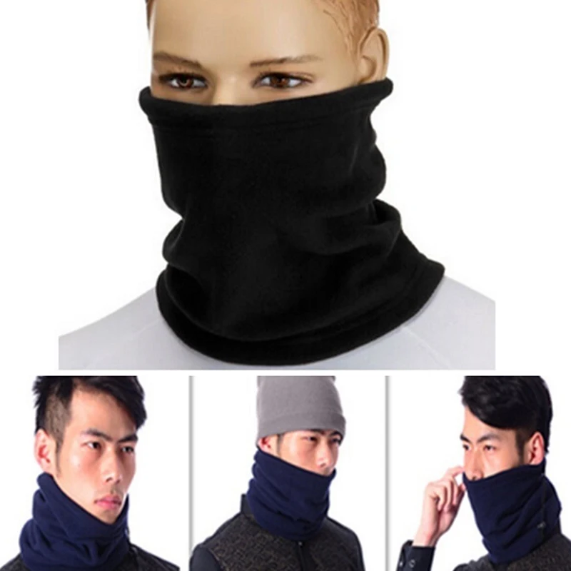 

Black 4 in 1 Winter Unisex Women Men Warm Thermal Scarf Snood Neck Warmer Face Mask Beanie Hats Wear Collar