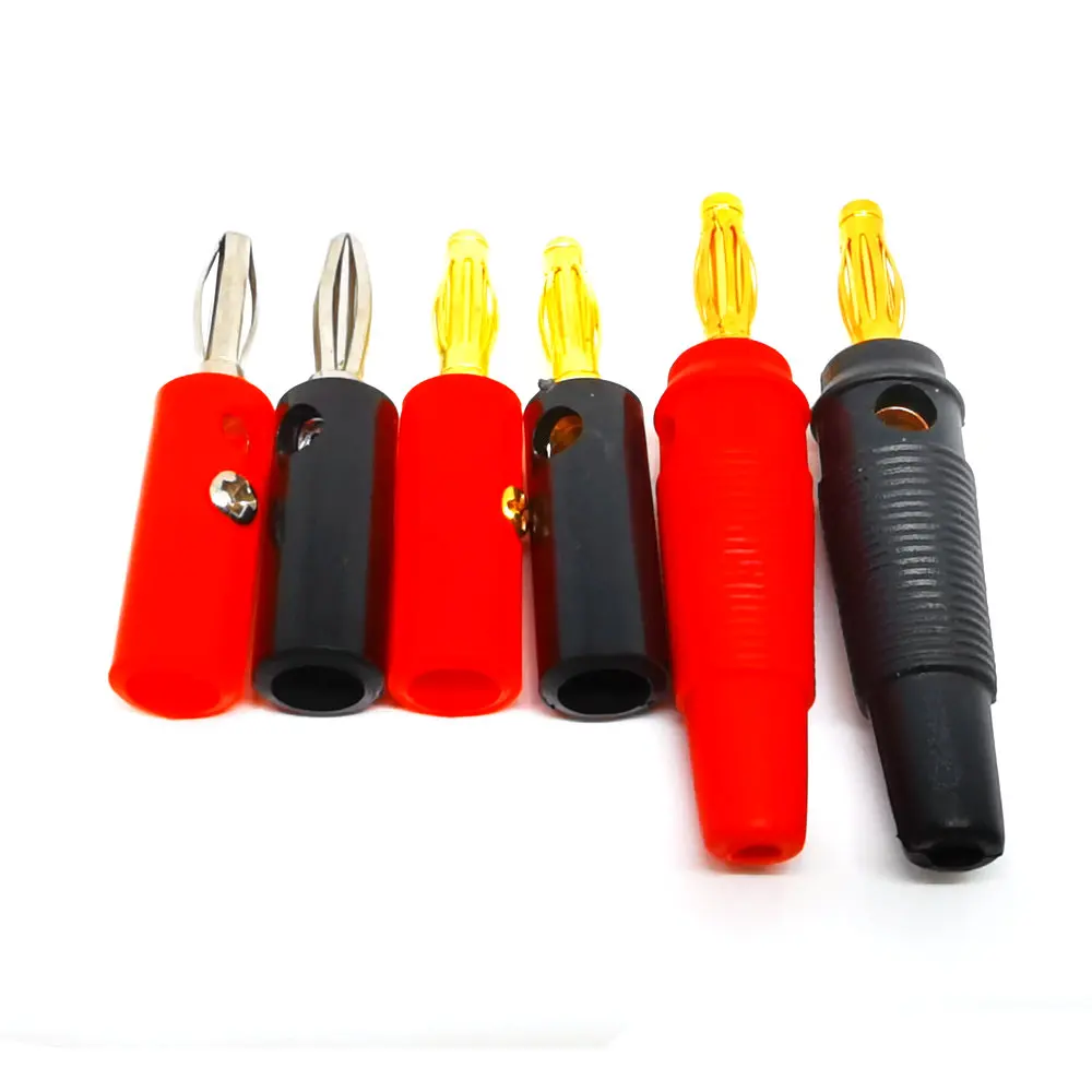 4 шт. аудио Динамик винт типа &quotбанан&quot золотой пластине Вилки разъемы мм черный