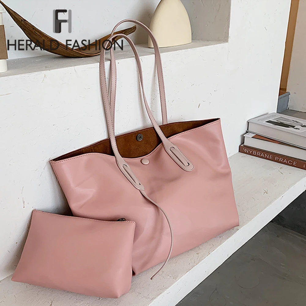 

2piece/set Vintage PU Leather Bucket Bags for Women 2020 Trending Designer Shoulder bags Women's Wide soft PU Belt shoulder Bags