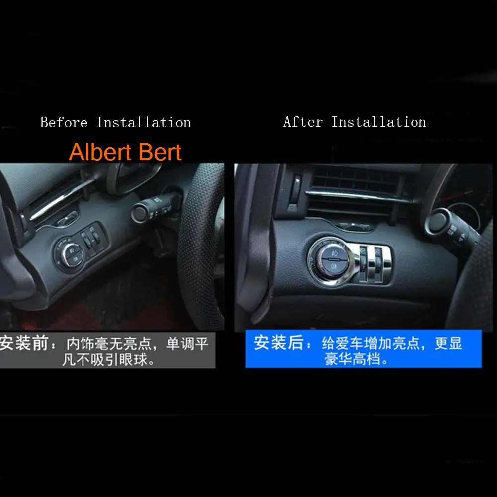 

For Chevrolet Cruze 2009-2015 Stainless steel lamp headlight switch decoration sticker/ trim sequins