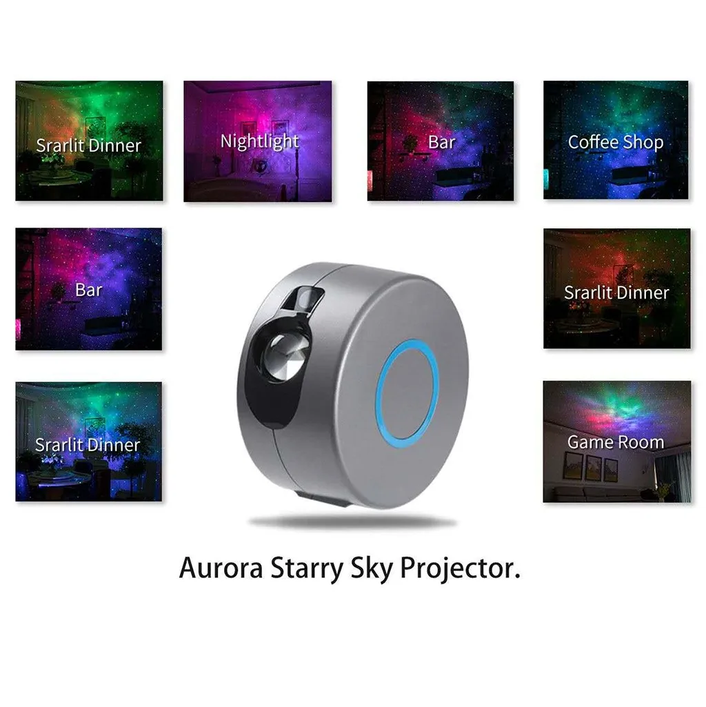 Star Projector 8 Modes Galaxy W/LED Nebula Cloud Light Voice Control Music Player Projection Lamp 20J2 |