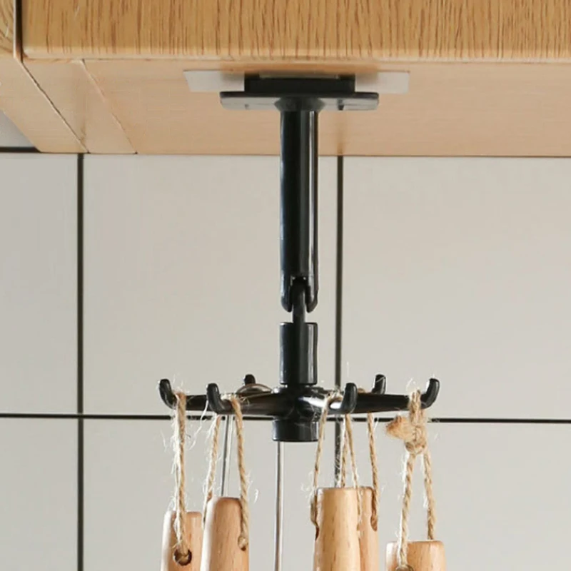 

Punch-free 360° Rotated Portable Oversized Weighing Hook Kitchen Utensils Waterproof Non-marking Stickers Hanger Bathroom Rack