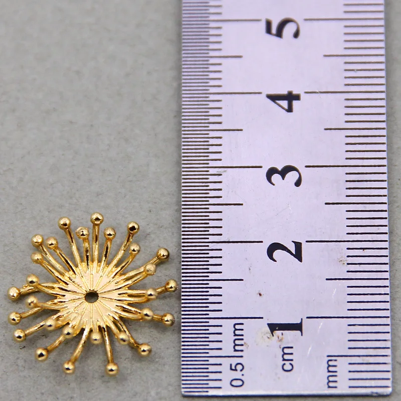 

5PCS 22*5mmMetal Copper Stamen Flowers Base Filigree Hollow Out Flowers Bead Caps DIY Handmade Accessories For Jewelry Making