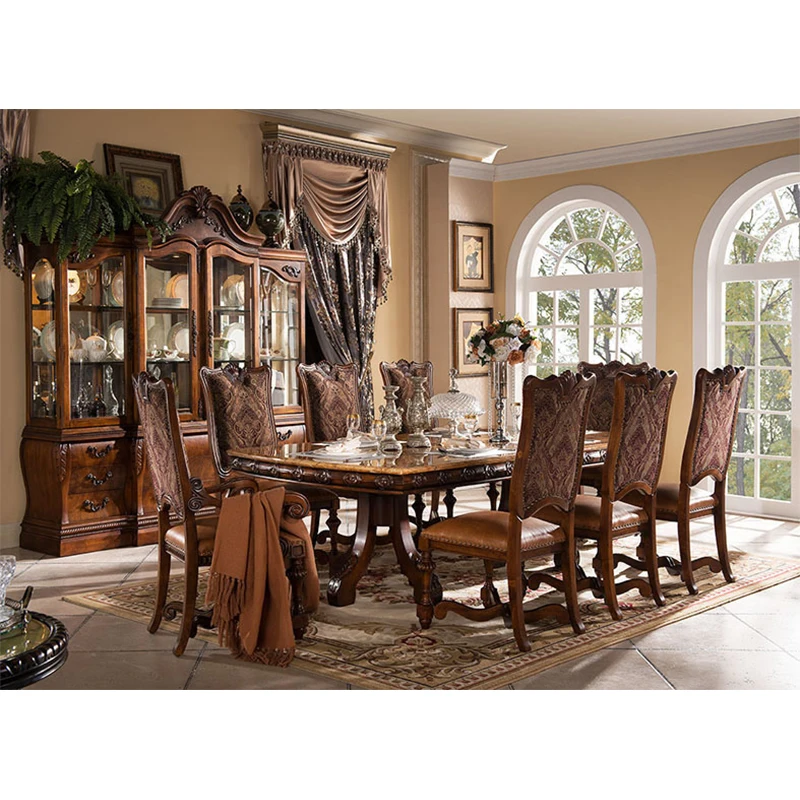 Antique European Style French Italian Hand Carved Marble Dining table set Ручной работы мраморный обеденный стол