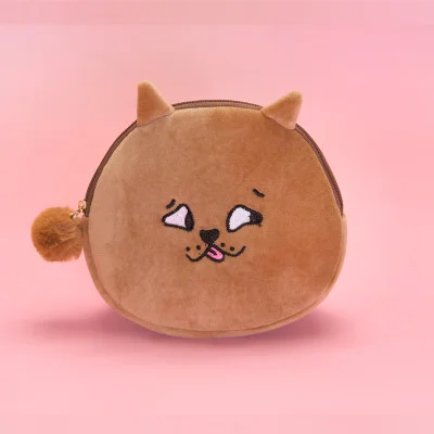 

Squint animal shell bag Harajuku style funny cosmetic bag embroidery creative clutch bag cute storage bag going out and portable