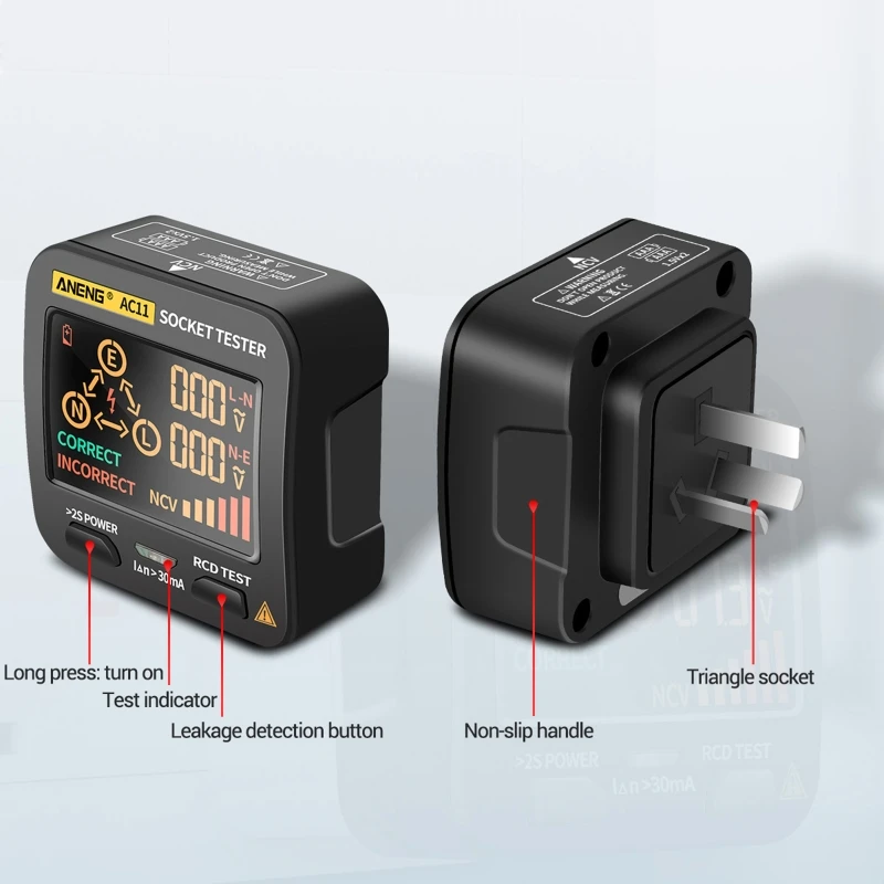 Проверка розетки AU Plug AC11 er RCD проверка фазы детектор утечки NCV|Измерители