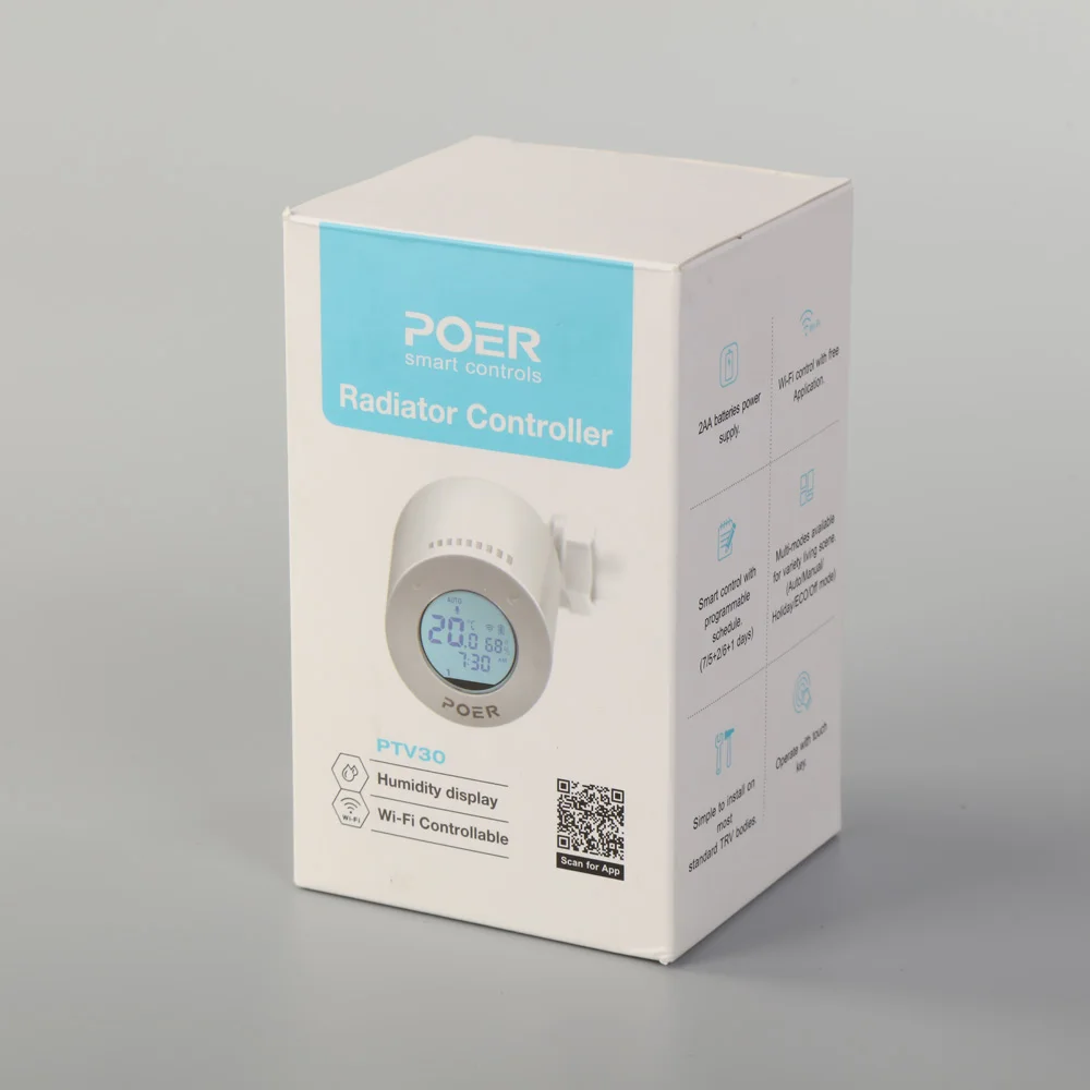 Умный термостатический клапан радиатора термостат Wi Fi дисплей влажности