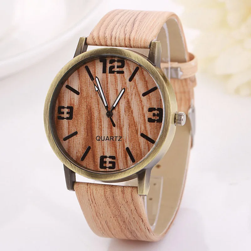 Мужские часы Модные винтажные с деревянным зерном мужские повседневные