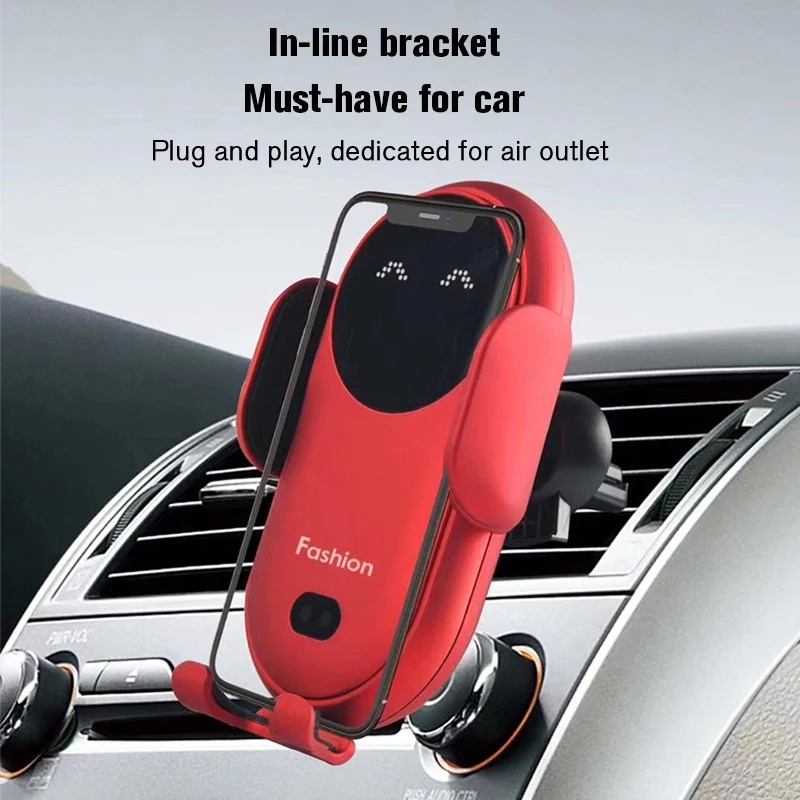 fashion smart sensoor car wireless charger phone stand automatic clamping car fast charger mobile holder mount in car air outlet free global shipping