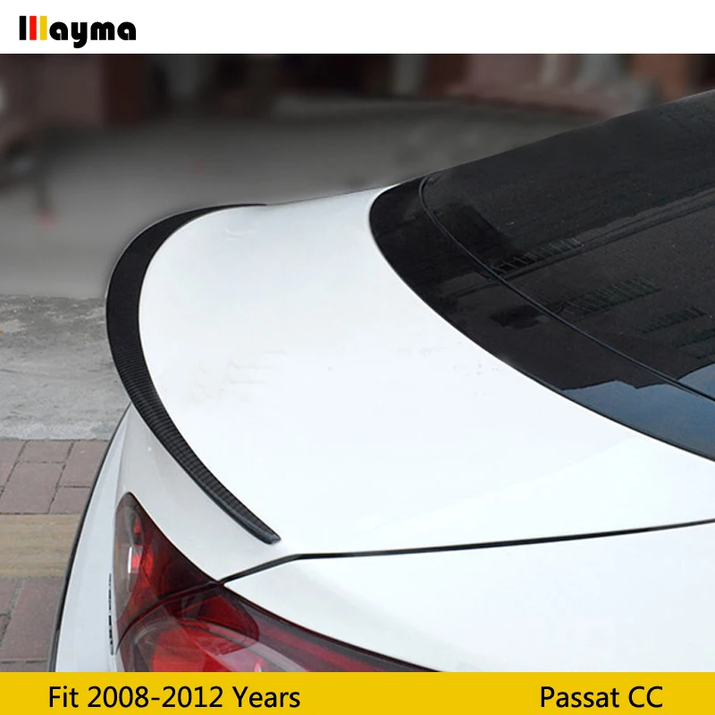 R линии Стиль углеродного волокна задний спойлер на багажник для Volkswagen Passat CC 2008 2012