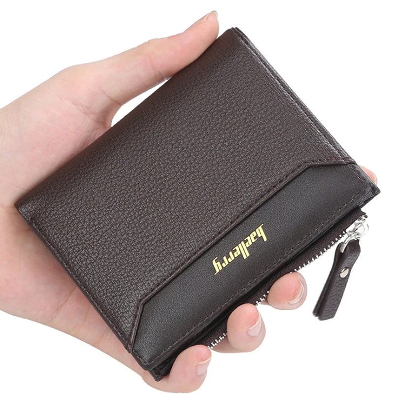 

Black Purse For Men PU Men's Wallets Thin Male Wallet Card Holder Mini Purses