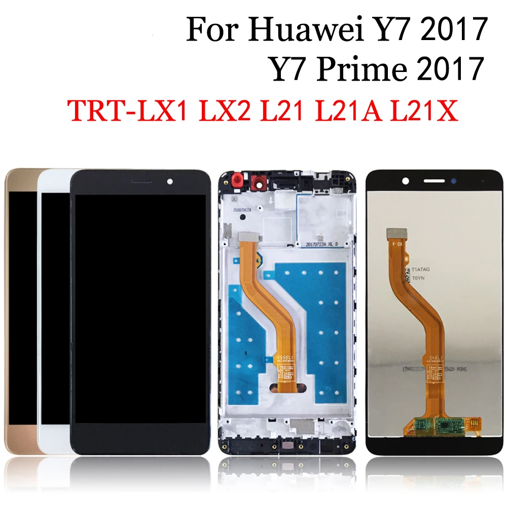 100% Протестировано для Huawei Y7 2017 TRT-LX3 TRT-LX1 ЖК-дисплей сенсорный экран дигитайзер