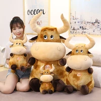new arrival big horns cattle plush toy for baby kids playmate soft stuffed animal cattle plush toy gifts for kids birthday