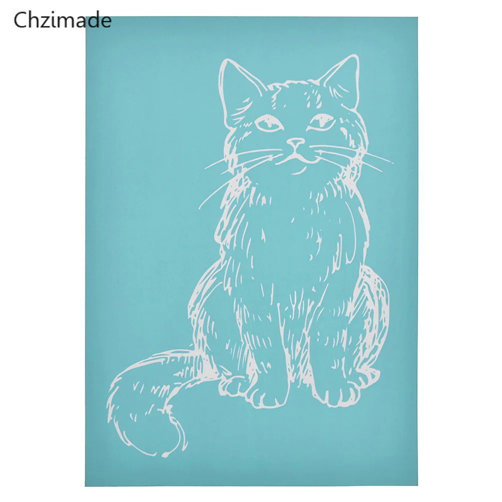 01 21x15cm Личи жизни кошка свинья животный узор шелкография трафареты для марок Diy футболка Живопись украшения ручной работы - Цвет: 01 21x15cm