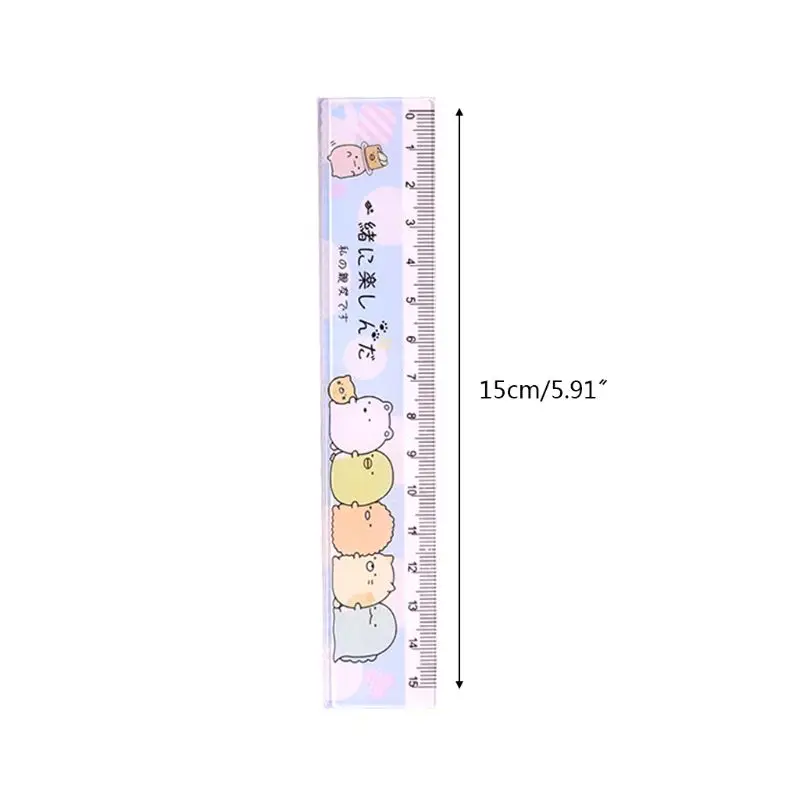 

4pcs/set Kawaii Cartoon Straight Triangle Ruler Protractor Drafting Drawing School Office Supplies K92F