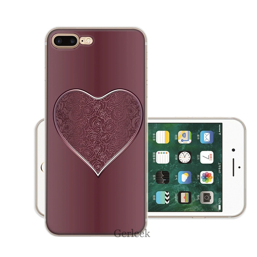 Чехол для мобильного телефона Tpu iPhone X XS Max XR 6 6S 7 8 Plus 5 5S SE Твердый чехол сердце