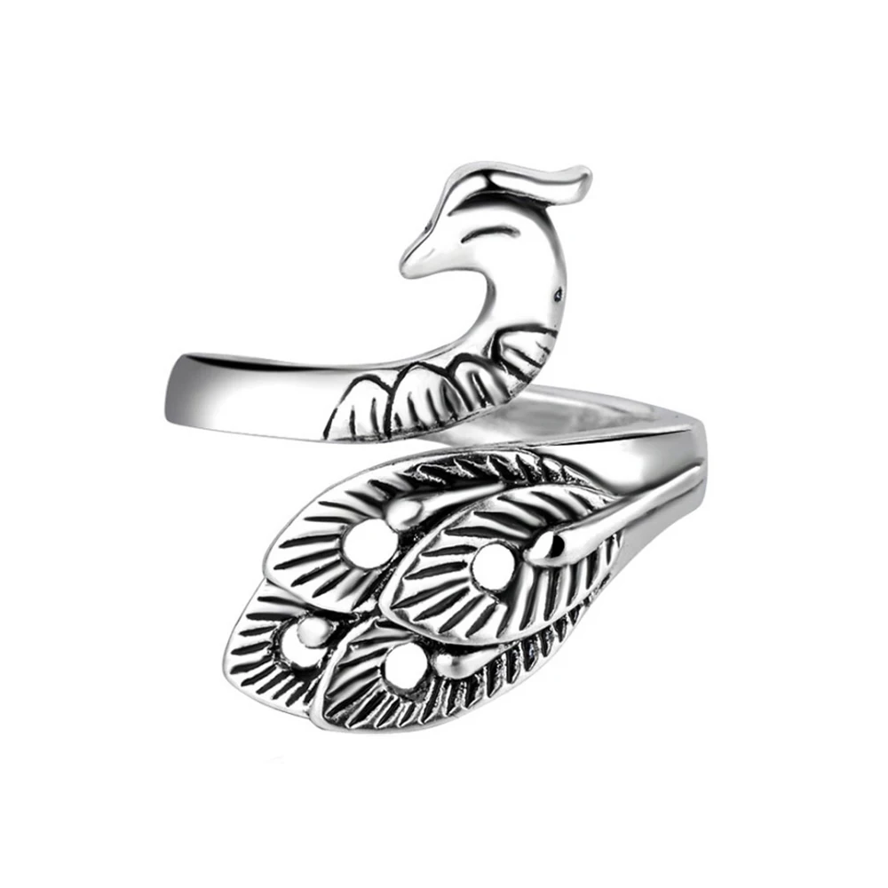 

Vintage Peafowls Rings Men Women Fingers Jewelry Accessories Opening Ring Male Party Body Decorations anillos para hombre