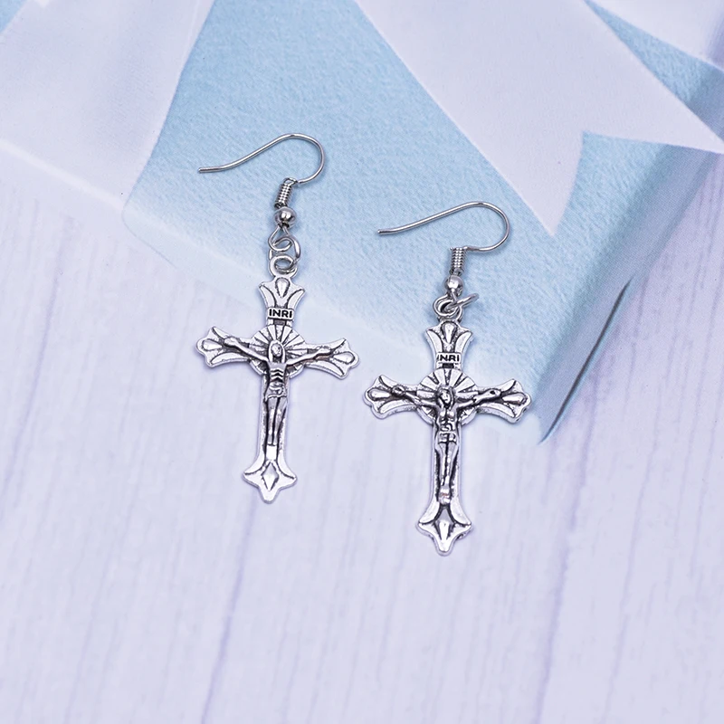 

Gothic Steampunk Big Cross Dangle Drop Earrings For Women Korean Statement Men Best Gift Jewelry Accessories