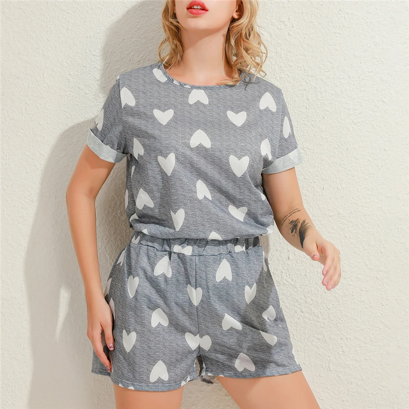 

High Quality Women Set Ladies Casual Loose T Shirt+shorts Woman Fashion Printed Women Suit For Female