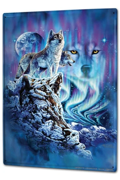 

Tin Sign Fantasy Motif wolf