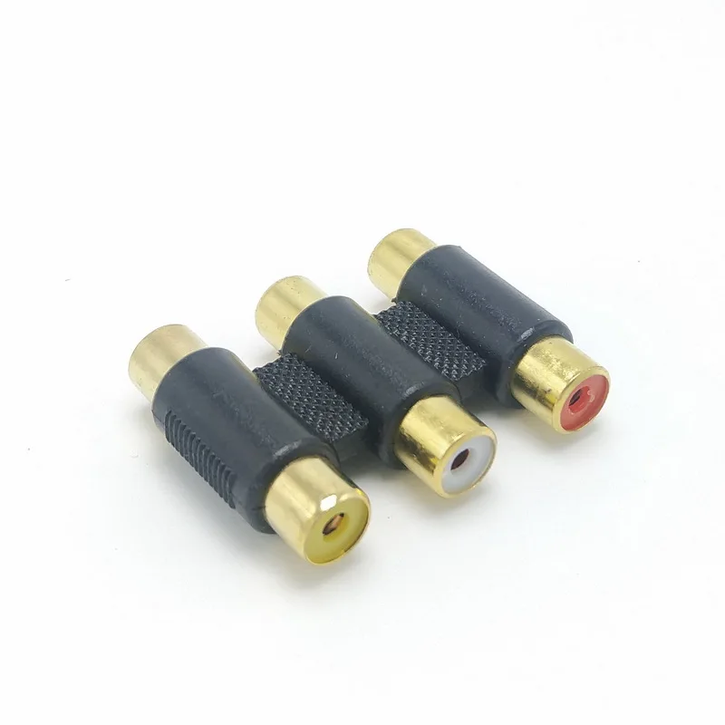 3 цвета золотое покрытие RCA Женский удлинитель Разъем для VCD DVD HDTV|rca cable connector|rca female
