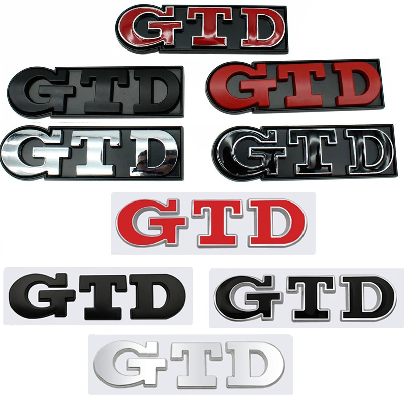 Автомобильные 3D металлические наклейки GTD с логотипом эмблема на головку гриля