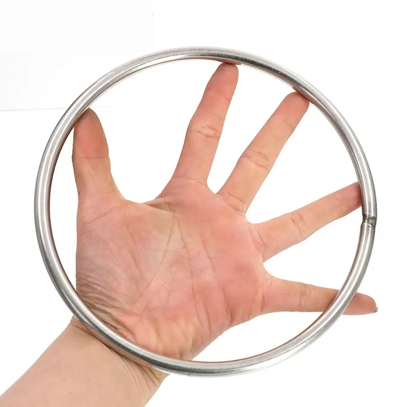 

304 Stainless Steel Big O Ring 70/90/100/120/200/250mm Outside Diameter 8/10/12mm Thickness Strapping Welded Round Rings