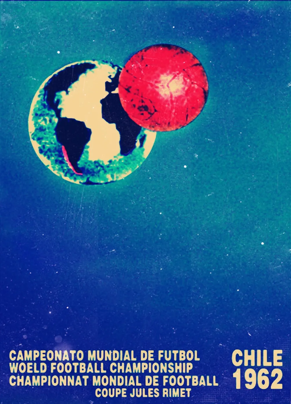 &quot1962 Чили чемпионата мира по футболу&quot Футбол Плакаты Винтаж печать на